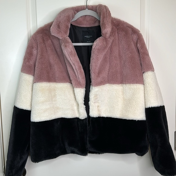 Angel Kiss Los Angeles Faux Fur Jacket Sz L - Picture 4 of 16